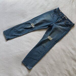 Levi's Wedgie Straight Leg Denim Size 29 w/Distressed Knees